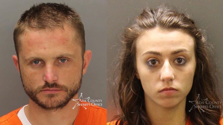 Two people are in custody after a truck left running in a Boise driveway was stolen this morning.    