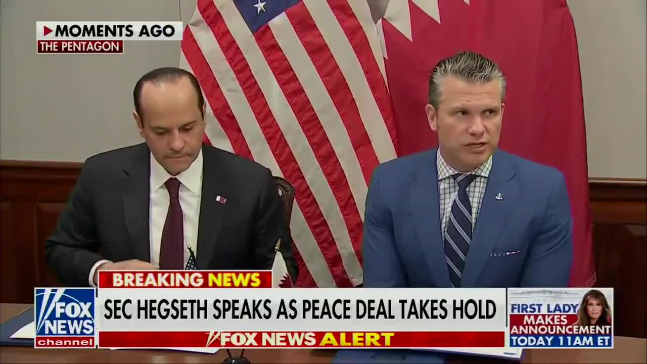 Hegseth: I'm also proud that today we're signing a letter of acceptance to build a Qatari Emeri air force facility at the Mountain Home Airbase in Idaho.